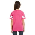 thumbnail image 2 of Youth Football Fine Jersey Tee, XS, Vintage Hot Pink/ White, 2 of 3