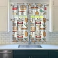 thumbnail image 3 of Kitchen Food Cooking Chef Kitchen Curtain Valance 3 Piece Set for Kitchen Curtains and Valance Set Short Curtain Sink Window Decor 36 Inch Small Window Treatment Tier 27.5x36 Length, 3 of 6