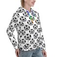thumbnail image 6 of Lsque Happy Soccer Pattern Casual Women's Hoodie,Hooded Sweatshirt with Kangaroo Pocket,Pullover Hoodie with Eye-catching Drawstrings-Large, 6 of 7