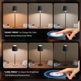 thumbnail image 4 of Lámpara de mesa recargable uuffoo, inalámbrica, 3 colores, negro atenuado, 4 of 9