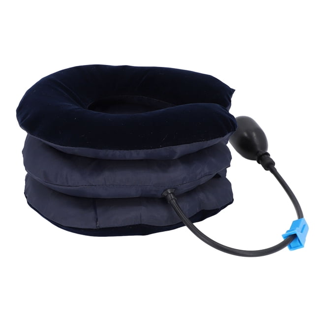 Dispositif de Traction Cervicale, Support de Cou Étireur Réglable en PVC Décompression pour le Travail Bleu