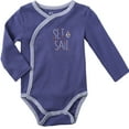 thumbnail image 3 of Clothes Baby Kimono Side Snap Onesies Boy Long Sleeve Bodysuit Blue, 3 of 5