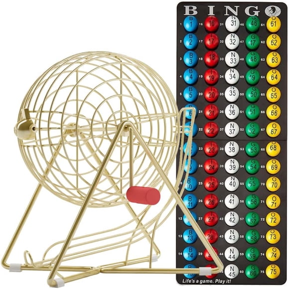 Set de bingo MR CHIPS Professional de 28 cm de alto con jaula de acero