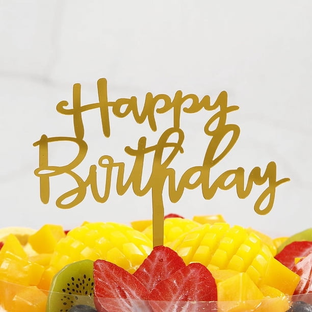 Tarjeta de pastel de cumpleaños, bandera acrílica para hornear, decoración de cumpleaños, decoración de fiesta, postre, diez tarjetas enchufables