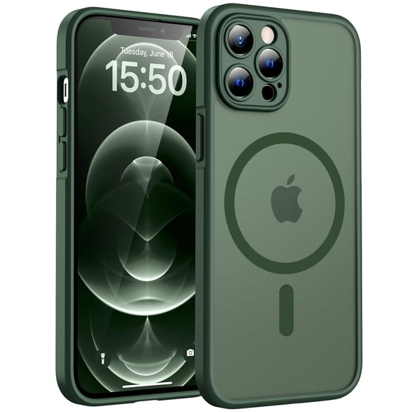 Funda magnética TOCOL para iPhone 12 Pro Max de 6.7 pulgadas, color verde