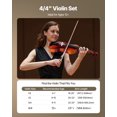 thumbnail image 4 of VEVOR Ensemble de Violon 4/4 Pleine Grandeur en Bois Massif pour Débutants Brun Lustré, 4 of 9