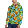 thumbnail image 3 of Pofeuu Pineapple Print Mens Casual Hooded Collar Drawstring Hoodies Pullover Sweatshirts Casual Long Sleeve Shirts-X-Large, 3 of 7