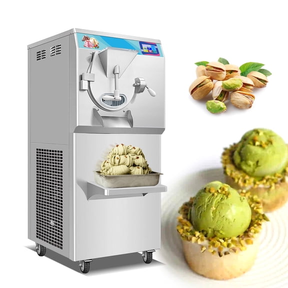 Kolice Commercial Heavy Duty Italy Gelato Hard Ice Cream Machine with Stainless Steel Strong Door, Italian Water Ice Machine, 23-27gallon/hour