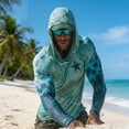thumbnail image 5 of JPVDPA Mens UPF 50+ Fishing Shirts Sun Protection Hoodie American Flag Long Sleeve UV Hiking Shirt Quick Dry SPF Rash Guard Sky Blue XXL, 5 of 6