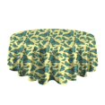 thumbnail image 5 of Yellow Blue Butterfly Pattern Round Tablecloth 60"x60",Wrinkle Wipeable Table Cloth for Kitchen Dining Room Picnic Patio Party, 5 of 6