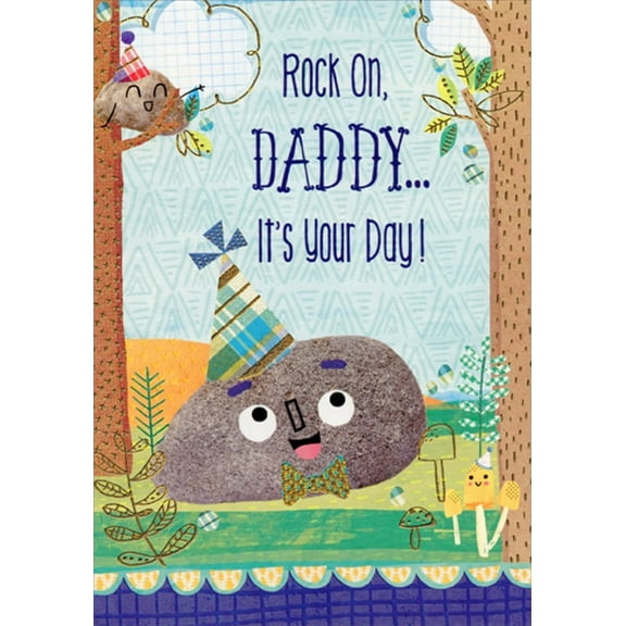 Designer Greetings Rock On Juvenile Birthday Card for Daddy