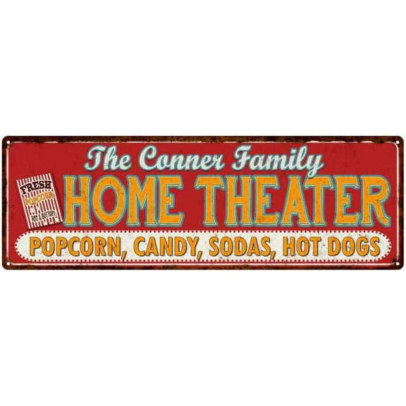 The CONNER Family Home Theater Sign Gift 6x18 Metal Movies Decor 106180100480