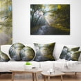 thumbnail image 3 of Designart Road in Autumn Forest at Sunset - Landscape Printed Throw Pillow - 16x16, 3 of 4