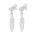 thumbnail image 3 of Elli by Julie & Grace Feather Crystal Earring 925 Silver For Women, 3 of 7