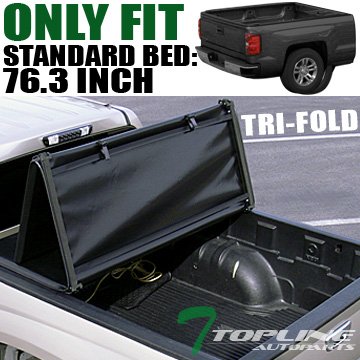 Topline Autopart Tri Fold Soft Vinyl Truck Bed Tonneau Cover For 02 08 Dodge Ram 1500 03 09 2500 3500 6 5 Feet 78 Short Bed Walmart Com Walmart Com
