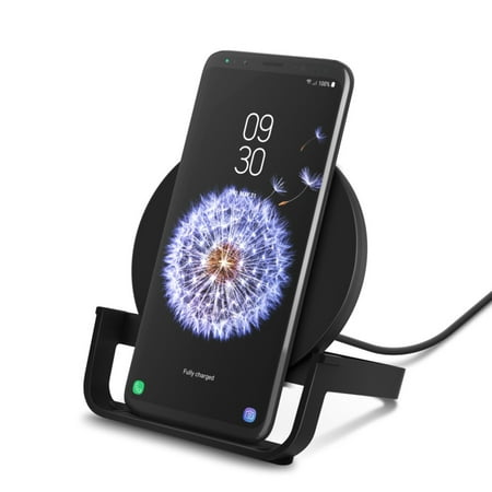 Belkin - 10W Qi-Certified Wireless Charger Stand - Fast Charging for iPhone, Samsung Galaxy - Includes AC Adapter - Black