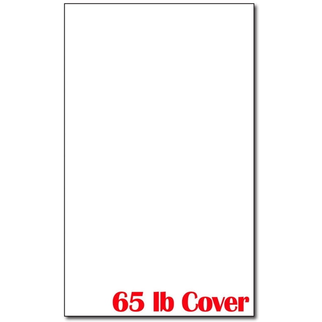 8 1/2" x 14" Bright White Colored Card Stock Legal Size - 50 Sheets Pack - 65lb Cover