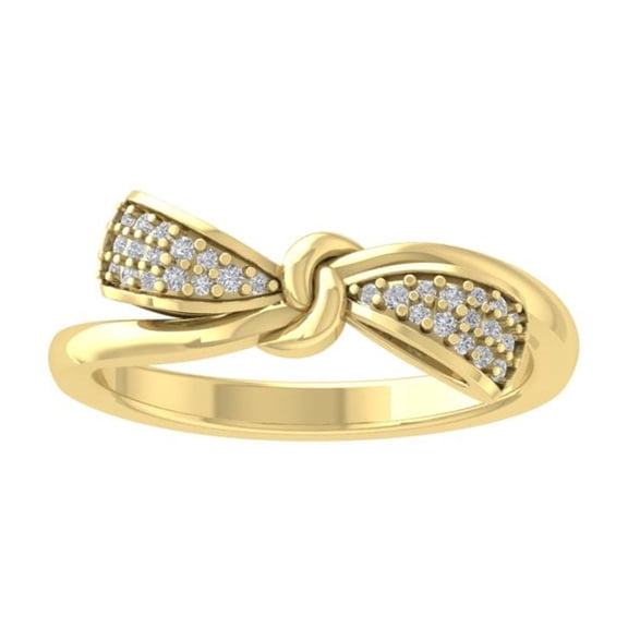 ARAIYA FINE JEWELRY 10K Yellow Gold Round Lab Grown Diamond Band Ring (1/8 cttw, VS Clarity, D-F Color) Size 9.5