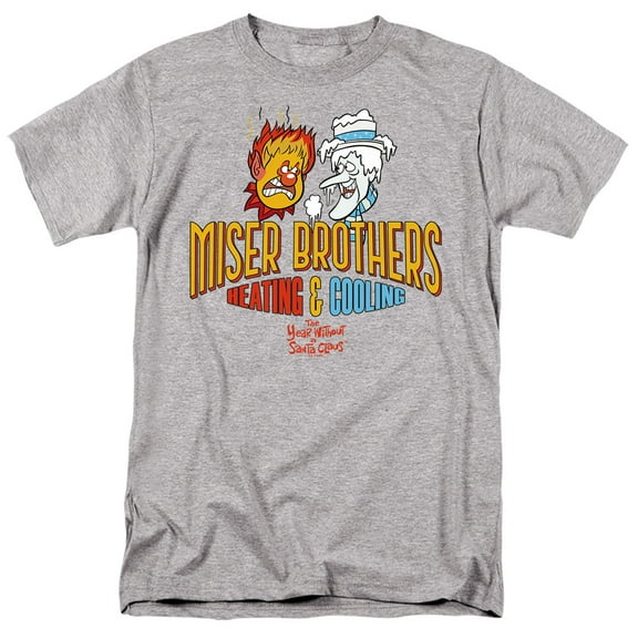 The Year Without Santa Claus Miser Brothers Unisex Adult T Shirt, Athletic Heather, Large