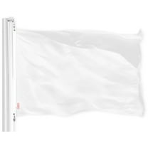 G128 Solid White Color Flag | 3x5 feet | Printed 150D – Indoor/Outdoor, Vibrant Colors, Brass Grommets, Quality Polyester, Much Thicker More Durable Than 100D 75D Polyester