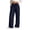 Navy, variant on Womens Cargo Pants Women Work Cropped Chino Smocked Waist - Button Fly Weekend Navy XXL
