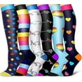 thumbnail image 1 of Compression Socks For Women Men Circulation 6 Pairs For Athletic Running Cycling, 1 of 5