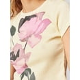 thumbnail image 3 of Suagox Women's Summer Casual Crop Tops Short Sleeve Crewneck Flower Print Short T-shirt, 3 of 10