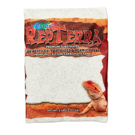 Estes RepTerra Premium White Calcium Carbonate Terrarium Sand, 5 (Best Sand For Hermit Crabs)