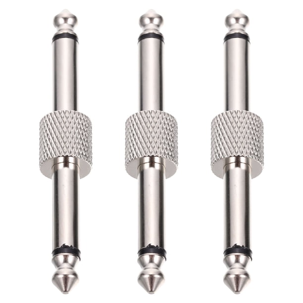 UPGRATOR 3Ud Conector De Pedal De Guitarra Plateado En Latón Niquelado Para Efectos Con Señal Fuerte Y Ruido Reducido