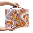 thumbnail image 2 of HELLHERO Retro Floral Print Bible Cover with Storage Bookmark Belt Church Bible Bag for Outdoor Study, PU Leather Bible Covers for Bible Study, 2 of 12