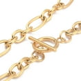 thumbnail image 3 of 1 collar de cadena Figaro con baño iónico (IP) de acero inoxidable 304, con cierre de palanca, dorado, 3 of 3