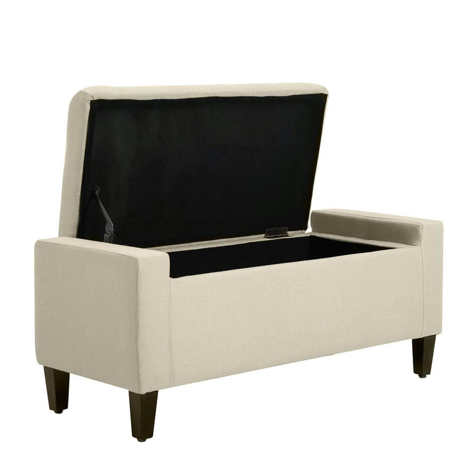 Demi Bonn 36" Upholstered Ottoman Bench, Button Tufted Storage Ottoman with Hidden Compartment, Lift-Top Ottoman for Living Room, Beige