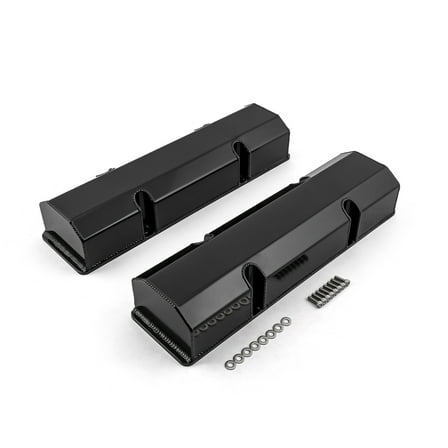 Speedmaster PCE314.1101.03 Compatible with Chevy SBC 350 Fabricated Valve Covers Black Tall w/o Hole