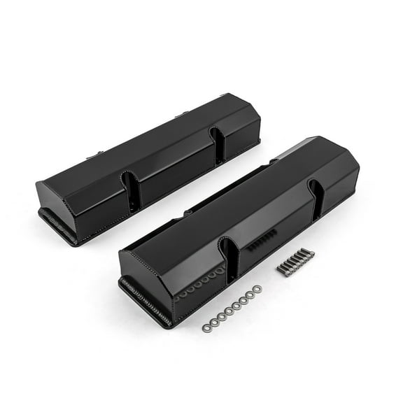Speedmaster PCE314.1101.03 Compatible with Chevy SBC 350 Fabricated Valve Covers Black Tall w/o Hole