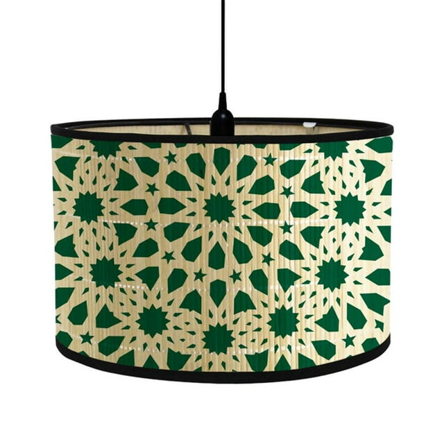 1 Uds. Pantalla de bambú cubierta de decorativo candelabro lámpara de techo Retro A Zulema Pantalla de bambú