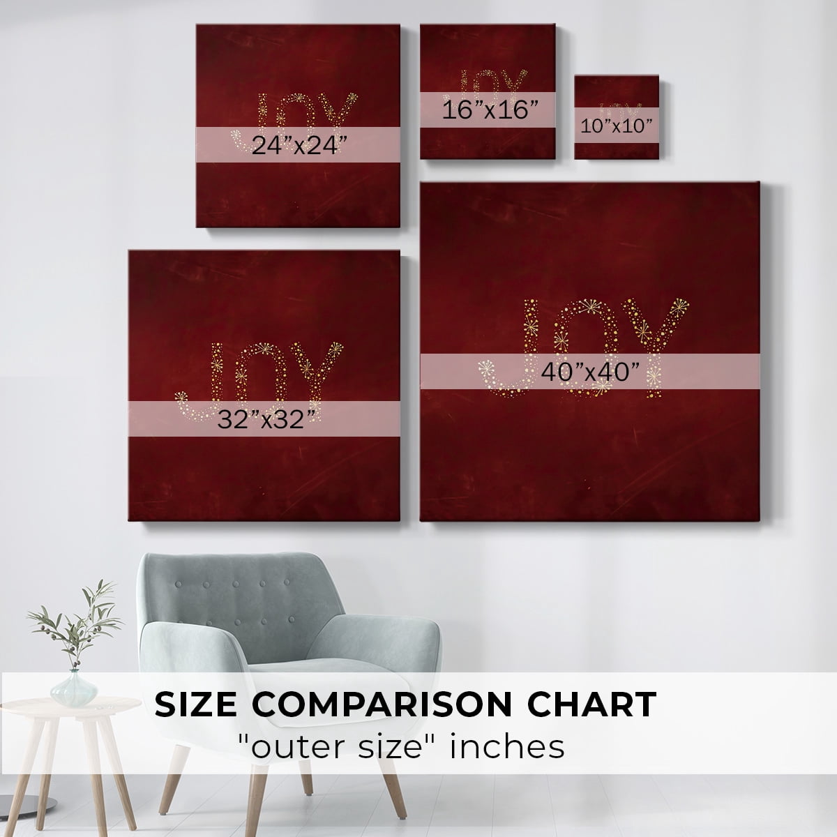 Joy Starburst - Red- Gallery Wrapped Canvas