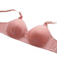 thumbnail image 5 of Bigersell Push up Bras for Women Full-Coverage Wireless Bras Ladies V-Neck Lace Bras No Underwire Padded Bralettes Comfort Strap Wire-Free Soft Bras Y-2-Pink-A 48, 5 of 7