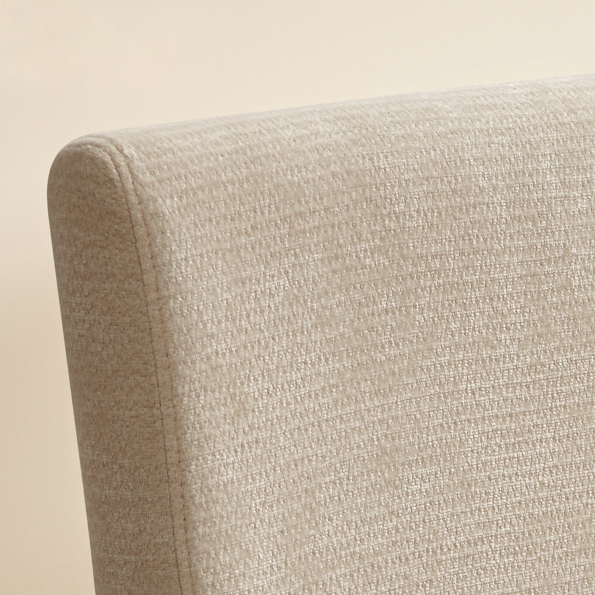 CHUN YI Chenille Upholstered Dining Chairs Set of 2, Open Back Kitchen Dining Room Chairs with Solid Rubberwood Frame, French Country Style, Linen