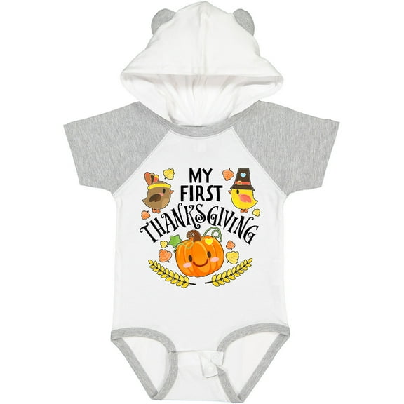 Inktastic My First Thanksgiving Autumn Birds, Pumpkin Boys or Girls Baby Bodysuit