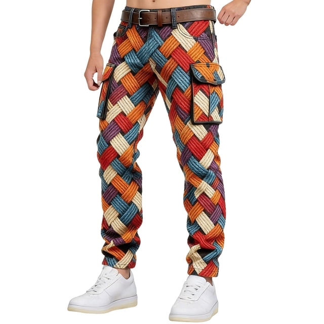 Pantalon Cargo Polyvalent pour Hommes pour Usage Quotidien Décontracté avec Design Imprimé et Pantalon Utilitaire Durable pour Randonnée Camping et Plus