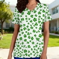 thumbnail image 4 of Craaazy Women's St Patricks Day Short Sleeve Shirts Casual V-neck Pockets Tops Gifts, 4 of 6