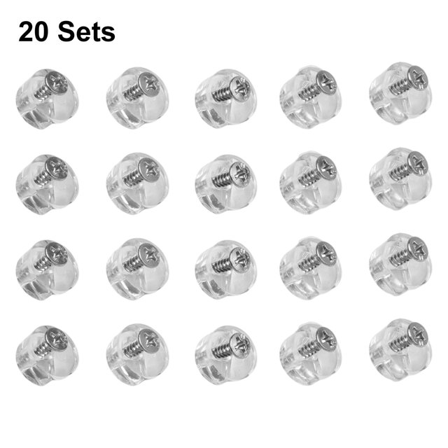 Kit de Clips de Retenue en Verre 20Ensemble, Clips de Porte d'Armoire 13Mm de Diamètre Support de Miroirs