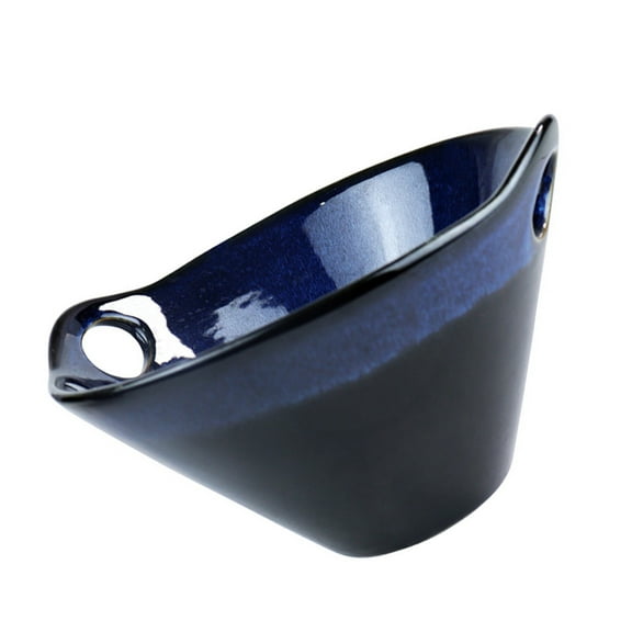 Soimiss Navy Ceramic Creative Noodle Bowl for Storage Handmade with Big Opening Design, Suitable for Soups and Salads, 1Pc