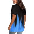 thumbnail image 4 of Womens Tops Summer 2022,Women's Shirts V-Neck Summer Tops T Shirt Short Sleeve Color Block Flame Printing Loose Fit Tunic Blouses, 4 of 6