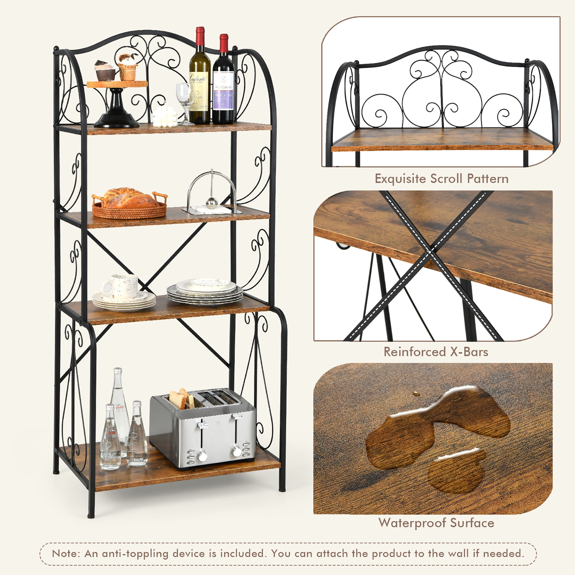 Wall bakers rack sale