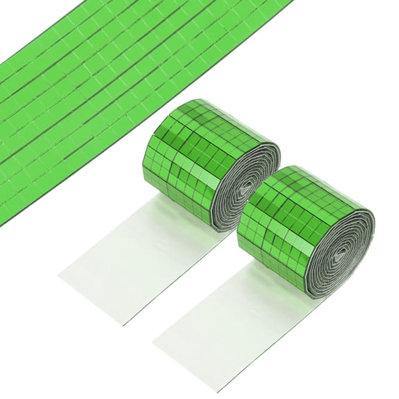Uxcell 5x5mm Self Adhesive Mirrors Mosaic Tiles, 3200 Pcs Square Mini Glass Mosaic Disco Tile Sticker for DIY Craft Disco Ball Party Decoration, Green