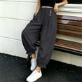 thumbnail image 3 of Vrorvz Womens Jogger Pants Elastic Waisted Pant Summer Casual Work Comfortable Trouser Palazzo Loose Trouser, 3 of 4