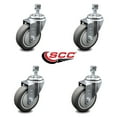 thumbnail image 2 of 4 Inch Thermoplastic Rubber Wheel Swivel 12mm Threaded Stem Caster Set SCC, 2 of 2