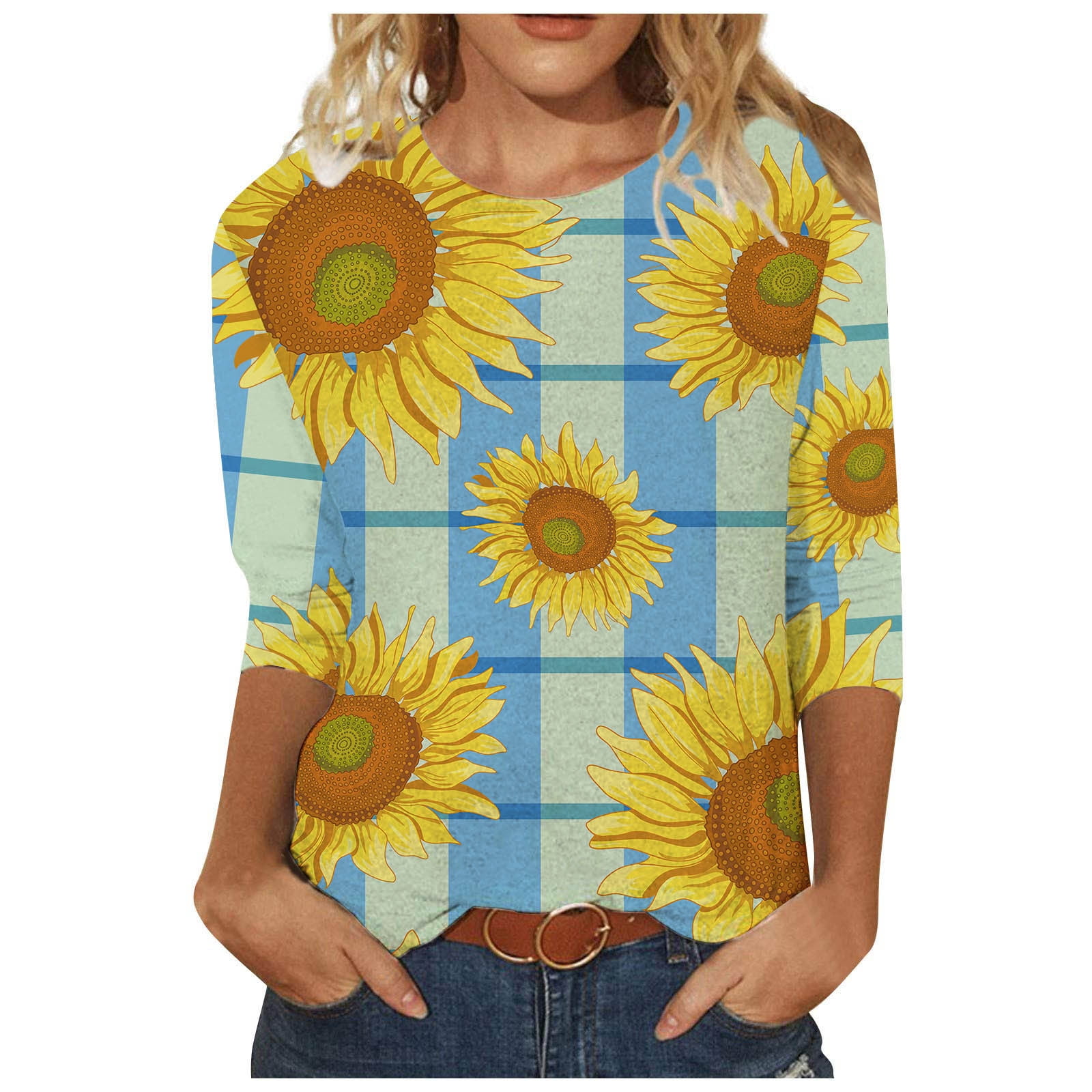 Amazon Blusa Negra Con Girasoles Blusa Girasoles