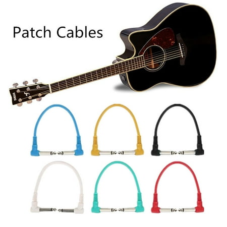 6Pcs 1/4 Right Angle Audio Patch Cables Cords for Electric Guitar Effect Pedal Effects Cable Effect Pedal